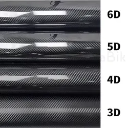 Super Gloss 3D 4D 5D 6D carbon fiber automotive wrap vinyl rolls technology for automotive body decal wrap Black 5D Texture Film