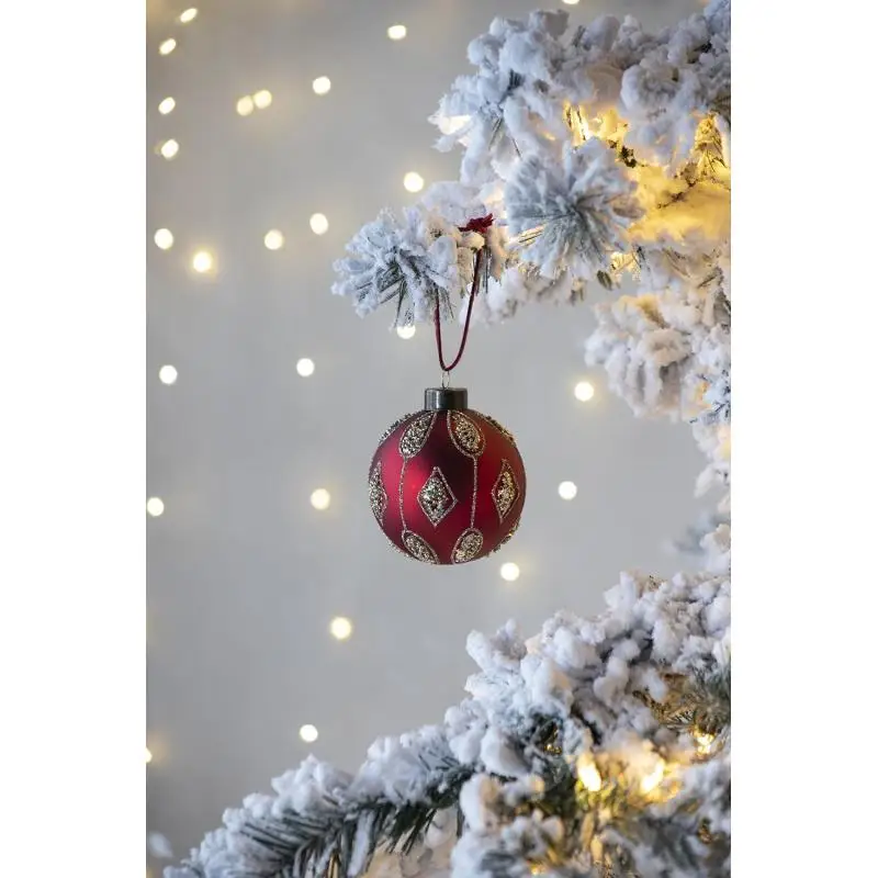 

D3 Christmas Ball Ornaments, Glass Decorative Hanging Ball Christmas Tree Ornaments for Holiday Party Decorations, Set of 12