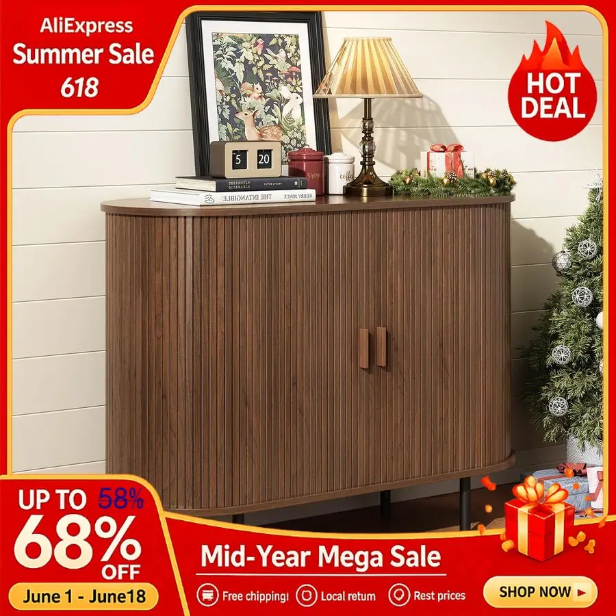 

40 Sideboard Buffet Cabinet with Storage, Storage Cabinet with Sliding Door amp Adjustable Shelf, Modern Accent Cof Customizable
