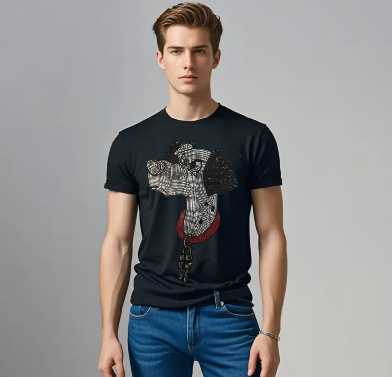 

Top Rhinestones T-shirt Plein ali brand Fashion Round Neck Top High-Quality Diamond Pattern Skull Short-Sleeved Slim