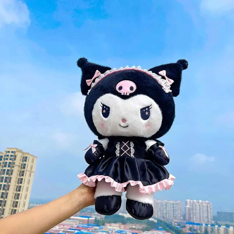 

25-60CM Sanrio Kawaii New Dark Uniform Kuromi Plush Toy Doll Melody Doll Pillow Birthday Valentine's Day Girl Gift