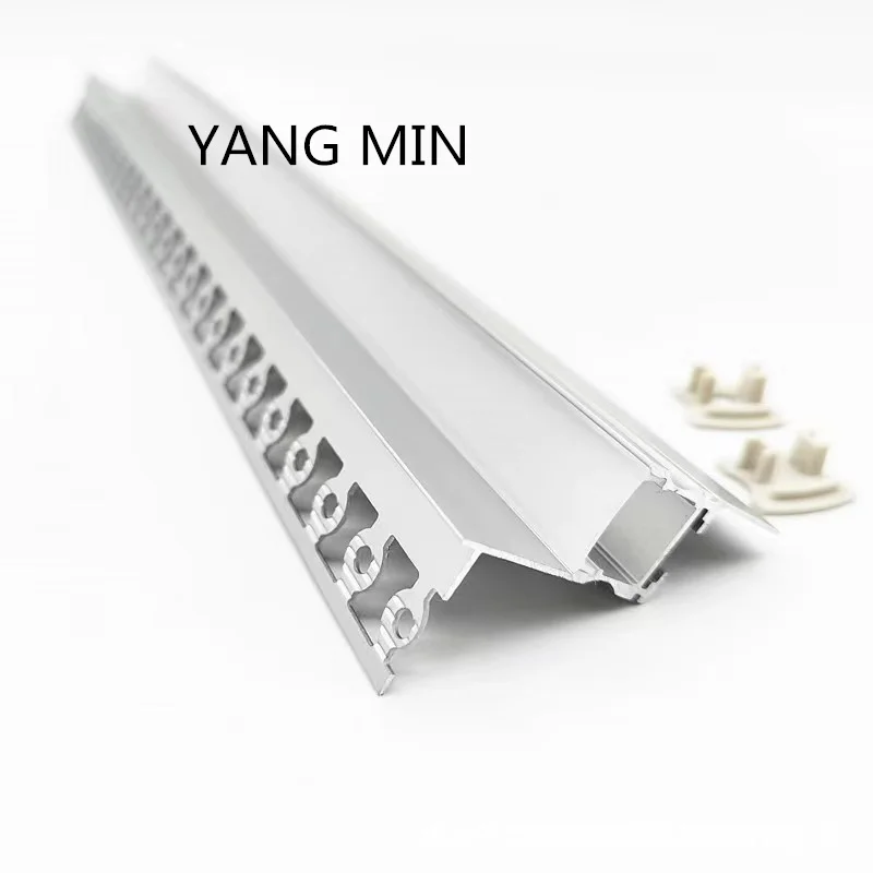 1.5m/pcs For LED Light Strips Recessed Alu Channel Housing Pc Diffuser Plasterboard Drywall Plaster Gypsum Led Aluminum Profile