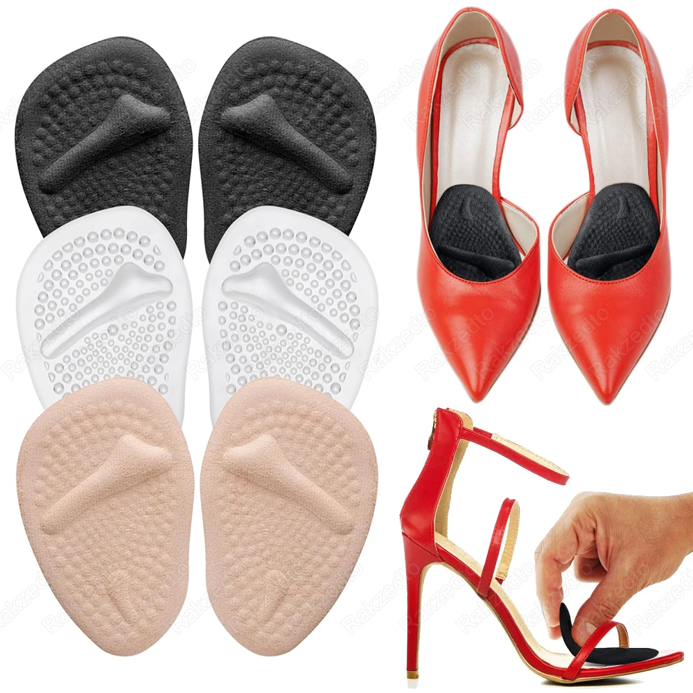 

6Pcs Silicone Half Insoles for Shoes Woman High Heels Sandals Non-Slip Shoe Pads Soft Gel Metatarsal Foot Pads for Pain Relief