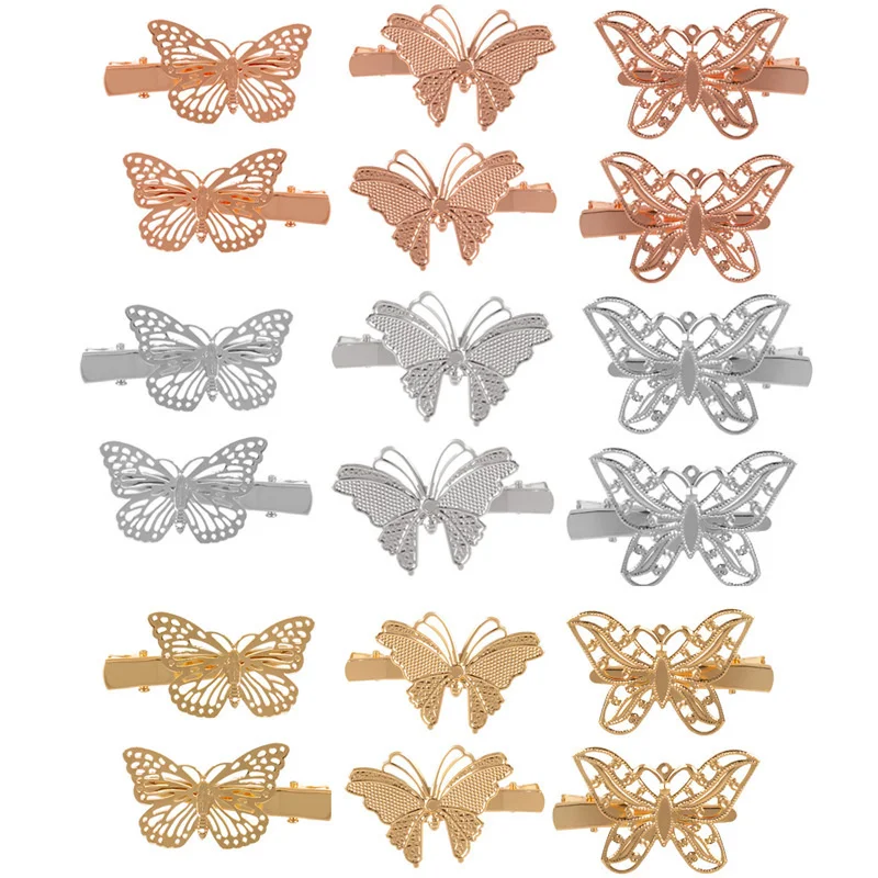 Creative Three-dimensional Metal Butterfly Hairpin Wedding Hairstyle Headwear Accessories Golden Alloy Flies Hair Accessories