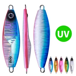 CASTFUN Metal Jigs 60g 100g UV Slow Saltwater Jigging Lure Jigging Artificial  Baits Lures Fishing Tackle