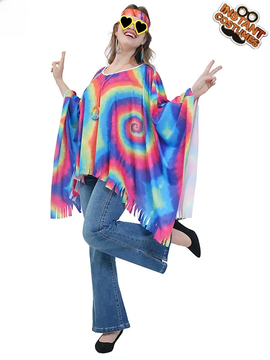 

loween Retro Hippie Women's Cloak Par Performance Cross-Border Sle Multifunctional PU Material Evening Gown