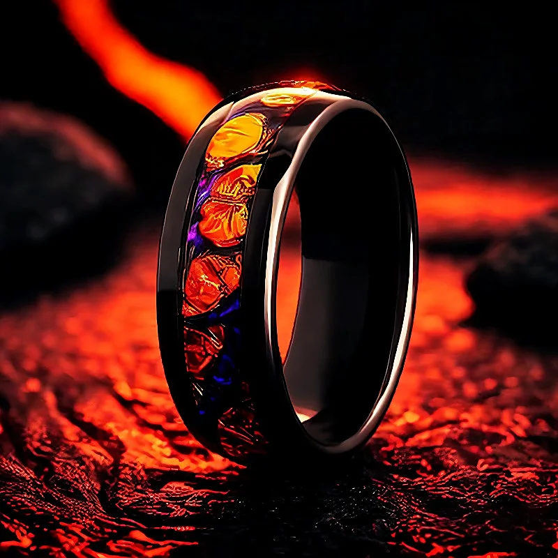 

Nebula dual color Karas dragon ring 8mm men's fashionable stainless steel ring space ring unique men's jewelry wedding gift