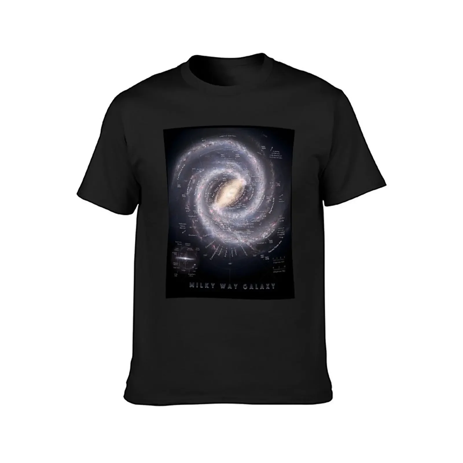 Milky Way Galaxy Map HD T-Shirt plus size tops graphics mens funny t shirts