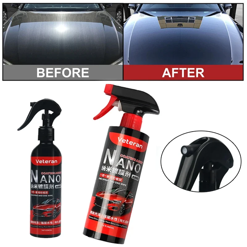 250/500ML  Car Paint Waxing Coating Liquid Nano Crystal Spray Windscreen Waterproofing Available Coating Agent for Whole Car