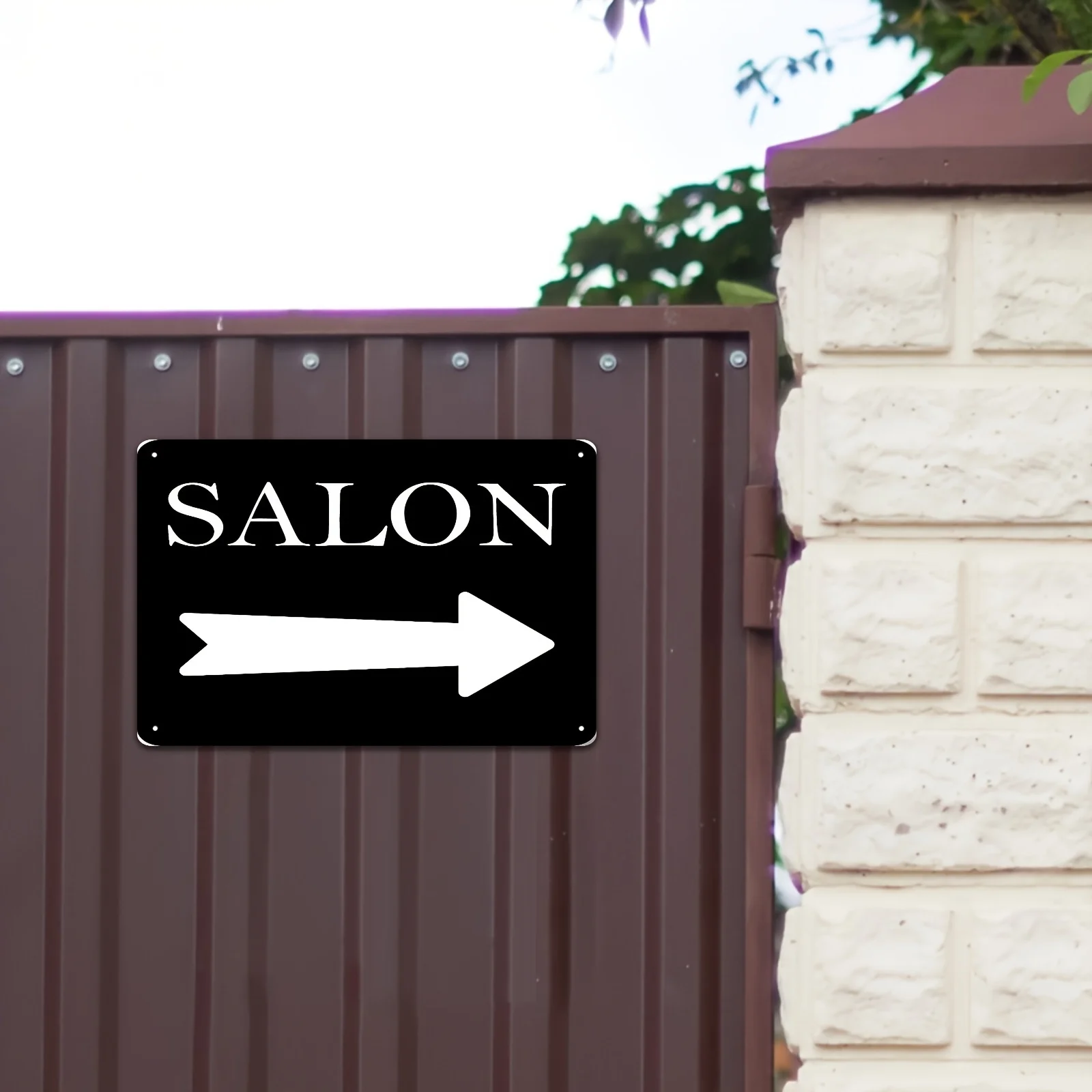 2D Flat Sign,Metal Sign with Right Arrow for Salons-High-Strength  2D Flat Design with Arrows,And Wall Decoration for Salons
