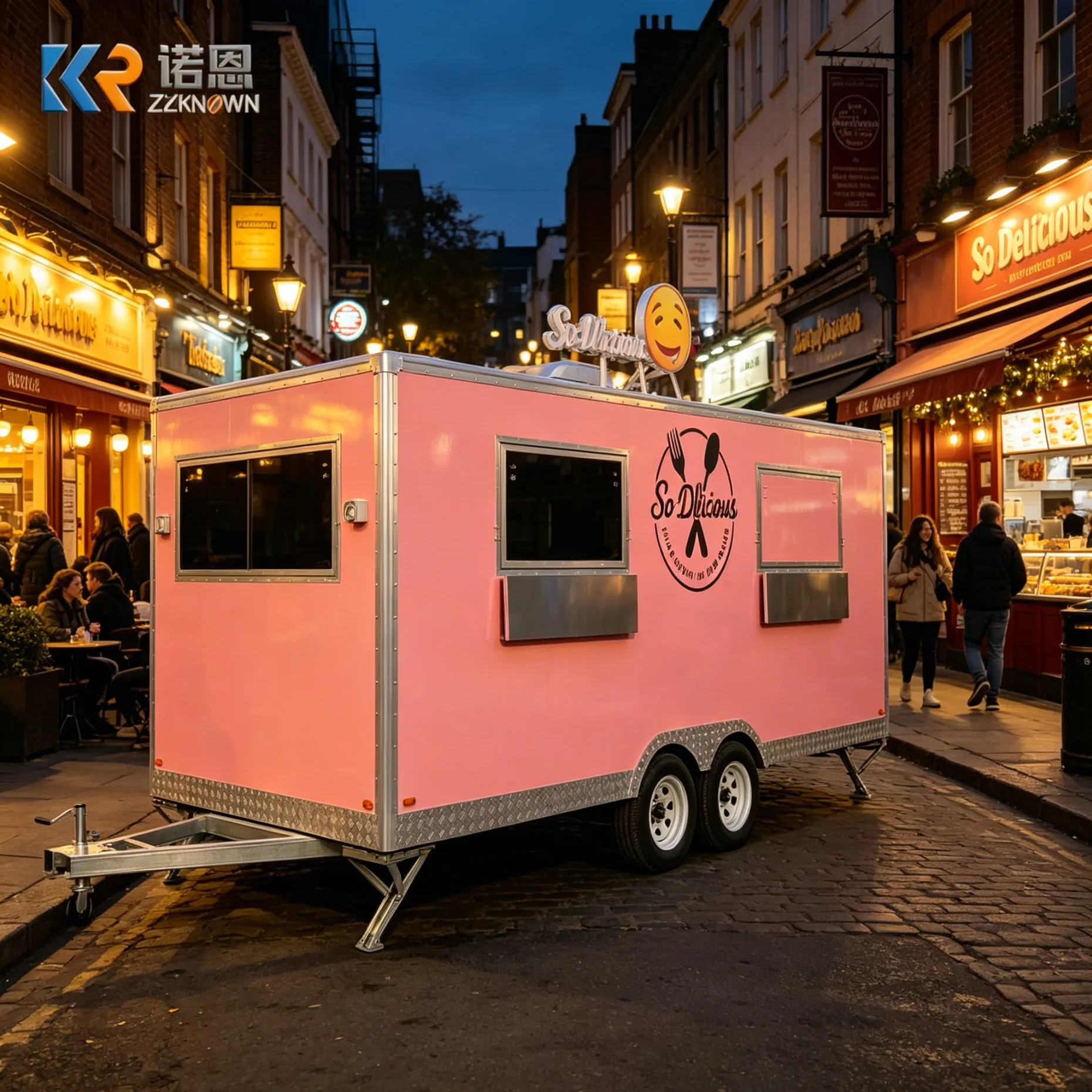 Mobile Fast Food Truck Cart Concession Trailer Fully Equipped With Oven Grill Fryer
