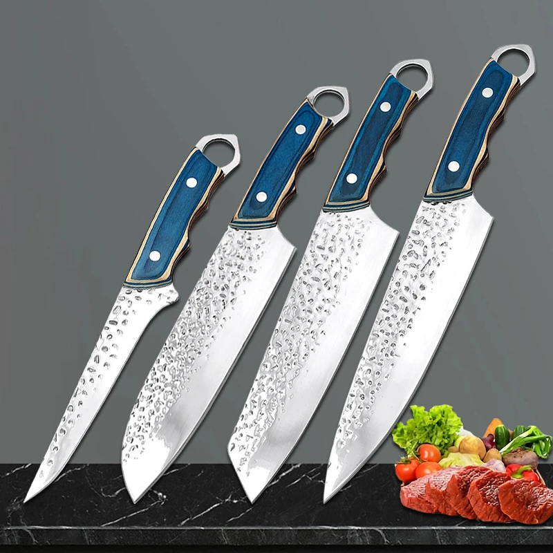 

Stainless Steel Kitchen Knvies Forged Japanese Chef Knife Butcher Knife Slicing Peeling Boning Meat Cleaver Raw Fish Cutter