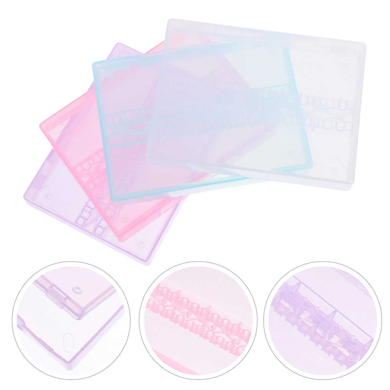 

4Pcs Manicure Tool Storage Boxes Professional Grinding Head Organizer Nail Art Drill Bits Holder Nail Salon Supply Case