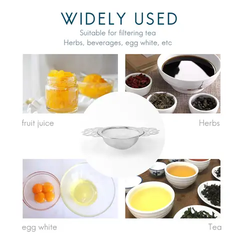 Y42A-Damla Kaseli Çay Süzgeçleri (2'li Paket), Zarif Paslanmaz Çelik Gevşek Yaprak Çay Süzgeçleri