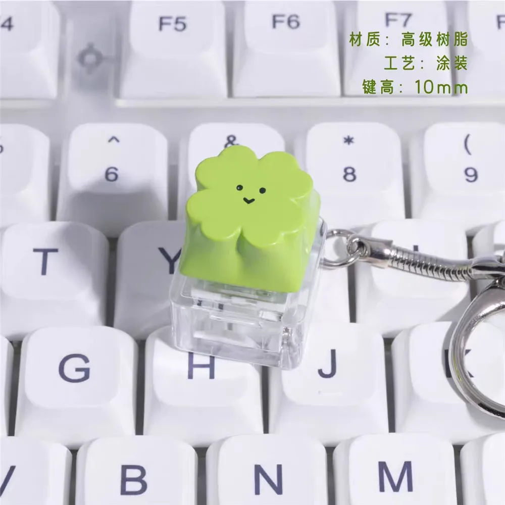 Creative Four-leaf Clover Keycap Personalised High Quality Resin Cute Smile Key Cap For Cherry Mx Switch Mechanical Keyboard