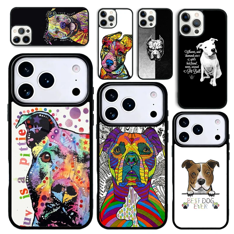 Funda Protectora para iPhone 17 Air 16 Pro Max 15 Plus 11 13 Mini 14 12, Diseño de Pitbull