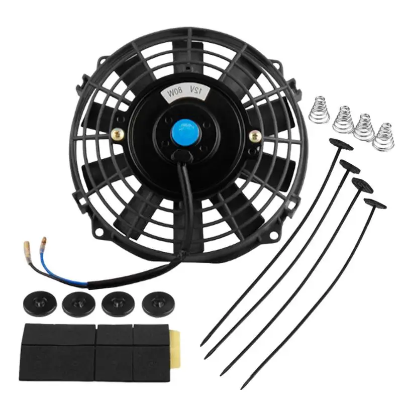 

high-power Electric Radiator Fan 6 Inch Cooling Assembly Kit 12V 80W High-Performance With Mount Universal For Engine Low Noise