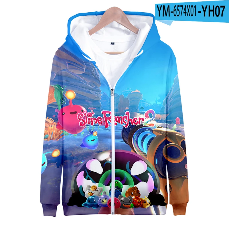 Hoodies Slime Rancher Cartoon Anime Game 3D Print Zipper Sweatshirts Boys Girls Sweatshirts Children's Fashion Oversize Hoodie