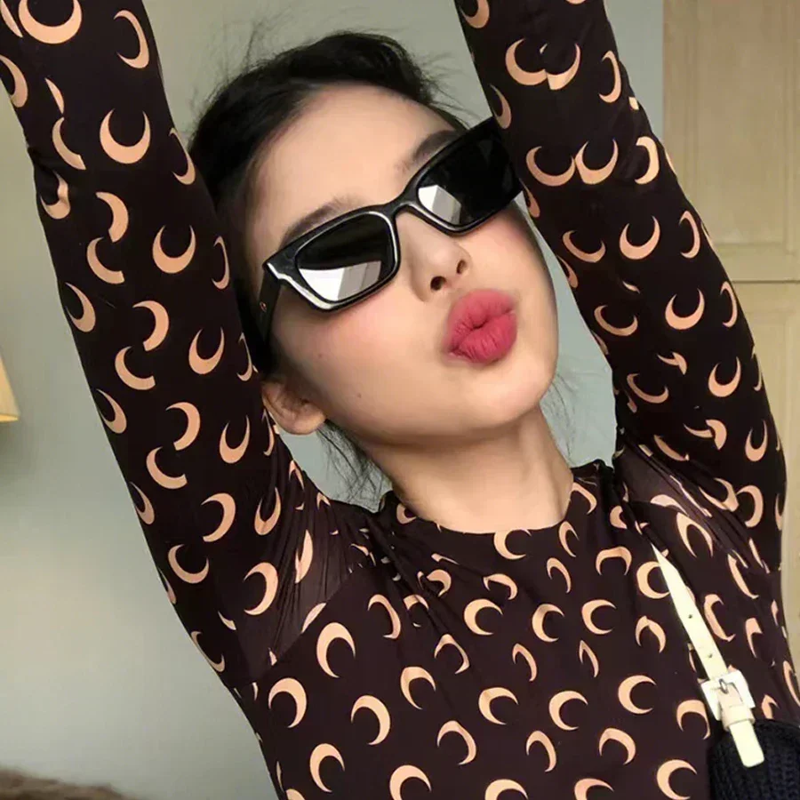 Black Square Sunglasses Vintage Famous Brand Small Rectangle Sun Glasses Jennie Style Hip Pop Eyeglasses Female Oculos De Sol