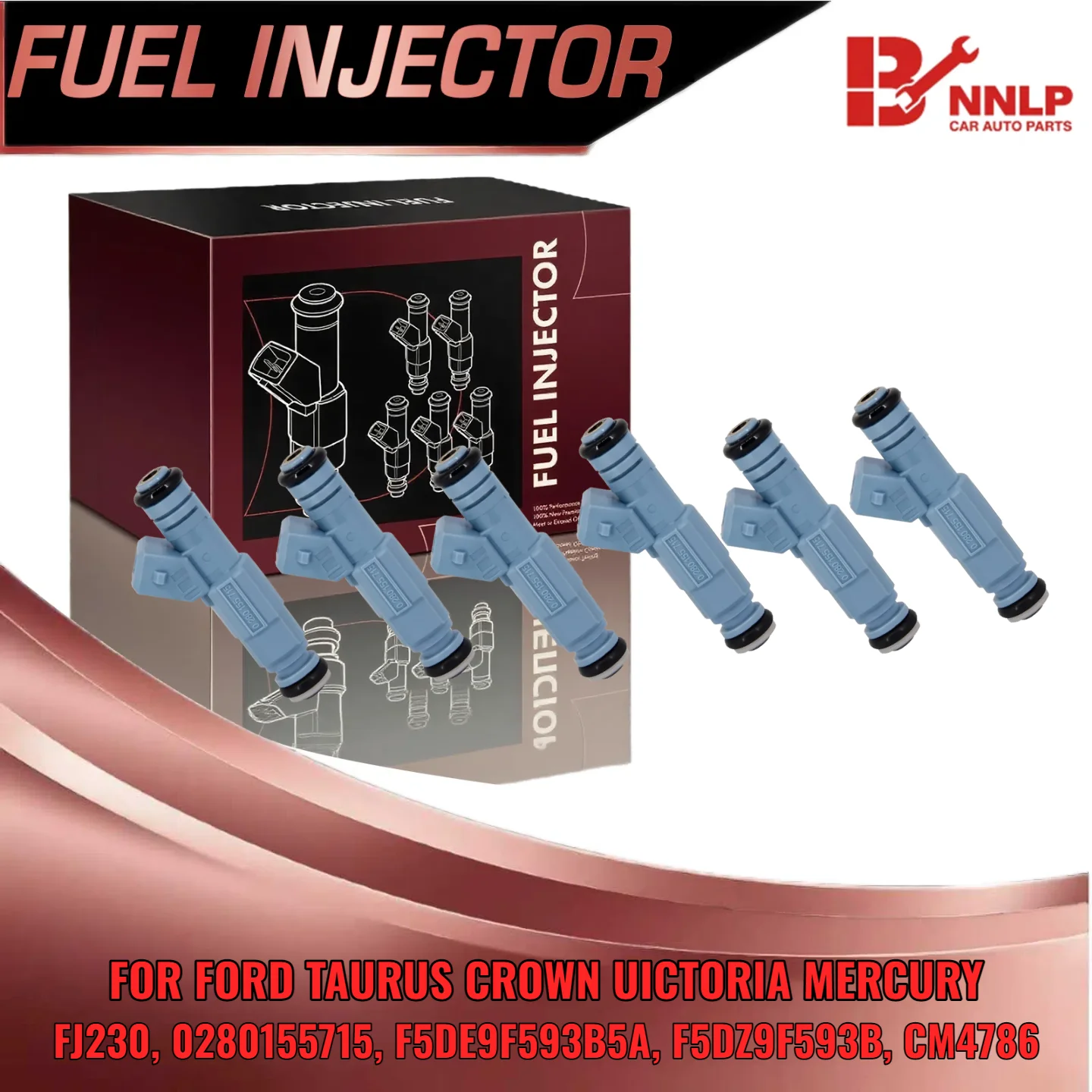 

6pcs Fuel Injector for Ford Taurus for Mercury Sable 1996 1997 1998 V6 3.0L DOHC FJ230 0280155715