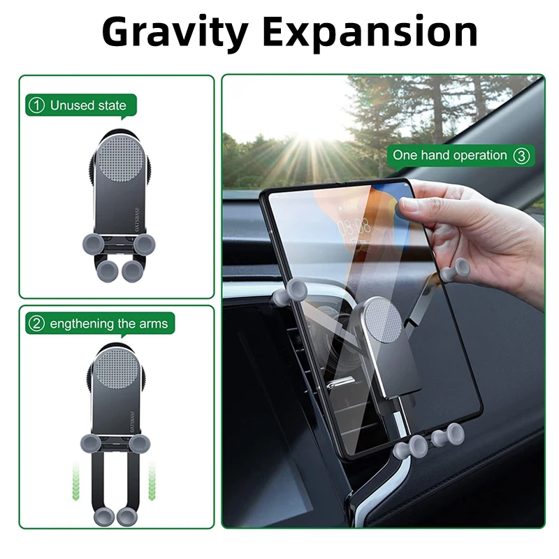 Folding Screen Car Phone Holder GPS Gravity Phone Stand For Huawei Mate X2 Samsung Galaxy Z Fold 3 2 S21 Auto Gravity GPS Mount