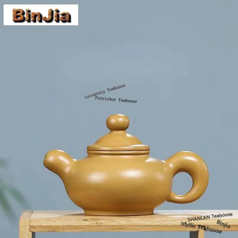 

180ml Luxury Yixing Purple Clay Teapots Handmade Pot Raw Ore Gold Zhu Mud Tea Making Kettle Chinese Zisha Tea Set Tea Services