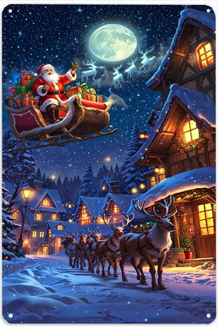 زخرفة حائط معدنية مسطحة ثلاثية الأبعاد لعيد الميلاد وعيد الميلاد - فن لاتيه شجرة عيد الميلاد البسيط مناسب للديكور المنزلي 32