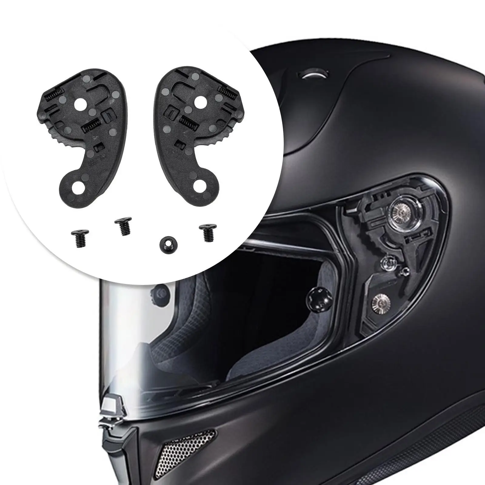 

1 Pair Helmet Shield Base Replacement Visor Mounting Base Left & Right Side Plates for Fg-17 Rpha 11 C70 Fg-st Professional