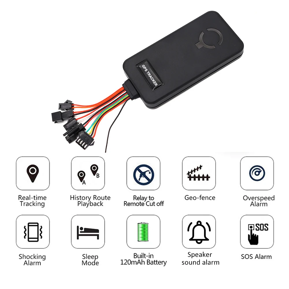 

Многофункциональный GPS-трекер 12–90 В для автомобиля/электрического велосипеда/скутера с отслеживанием в реальном времени, сигнализация отключения питания, отключение топлива, голосовой переход