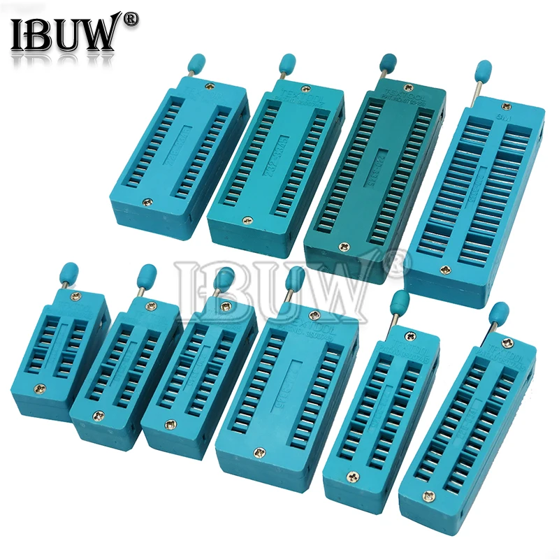 1 Uds. Conector de asiento de bloqueo IC de 2,54 MM, enchufes ZIF universales de prueba de 14 pines, 16 pines, 18 pines, 20 pines, 24 pines, 28 pines, 14P, 16P, 18P, 20P, 24 y 28P, zócalo IC