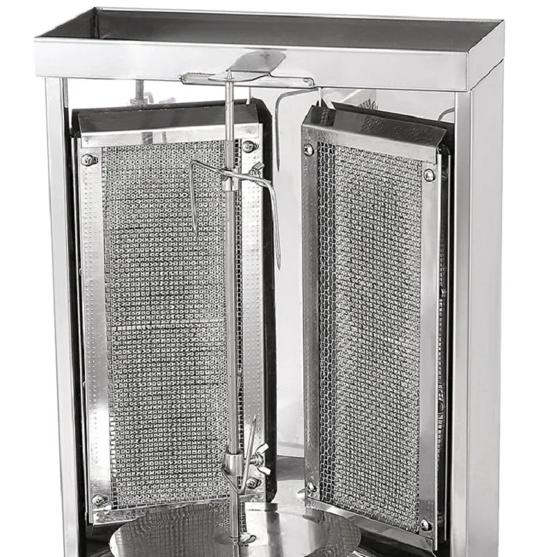 آلة شواية الشاورما آلة اللاحم الغاز دونر كباب عمودي التلقائي الدورية شواء شواء التدفئة السريعة