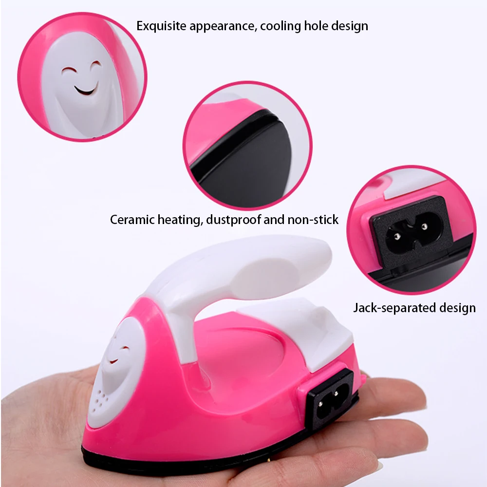 Mini Electric Iron Portable Travel Craft Clothing Sewing Pad Electric Protection  Beads Hand Making Household Cover Iron Supplie