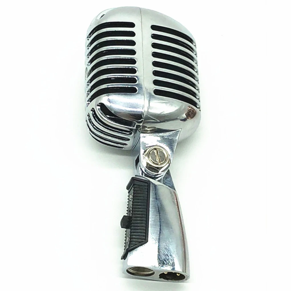 Vintage Metal Microphone for 55SH Classic Dynamic Vocal Mic Universal Stand for Live Performance Karaoke