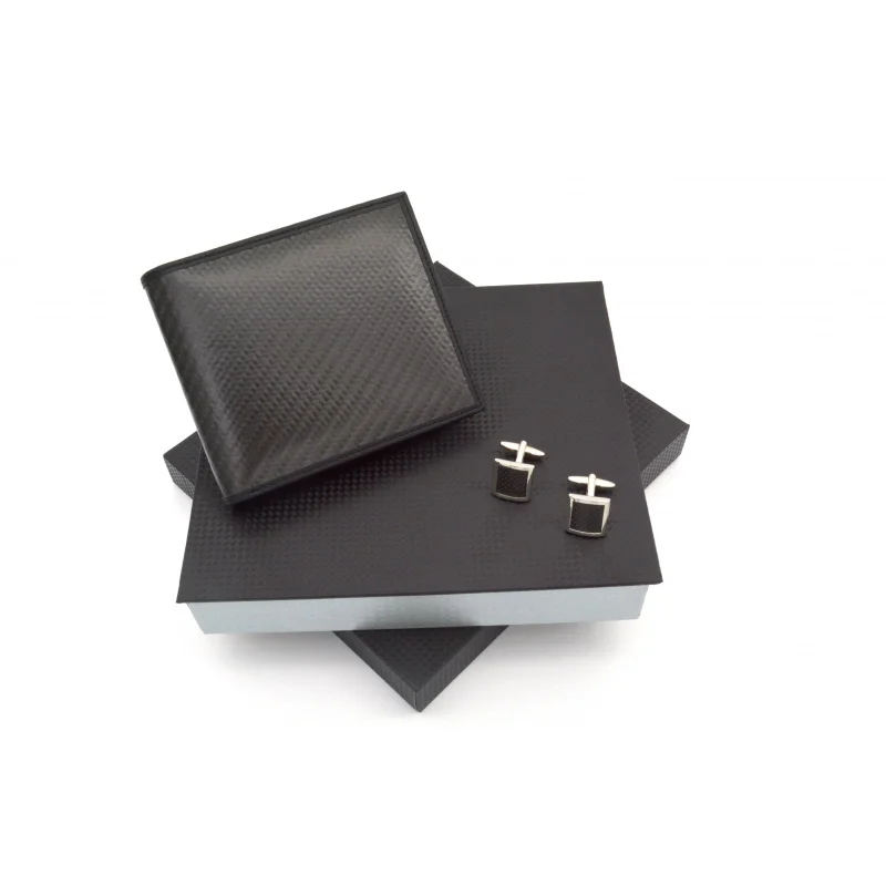 2025customized.New Product Ideas promotion corporate cuff link and wallet business men's sets with custom 191005