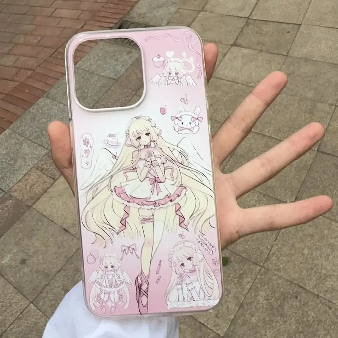 Ins Anime Angel Girl Cartoon Pink Kawaii Phone Case For iPhone 16 15 14 13 12 11 Pro Max XR XS Max 7 8 Plus MINI Y2K Cute Cover