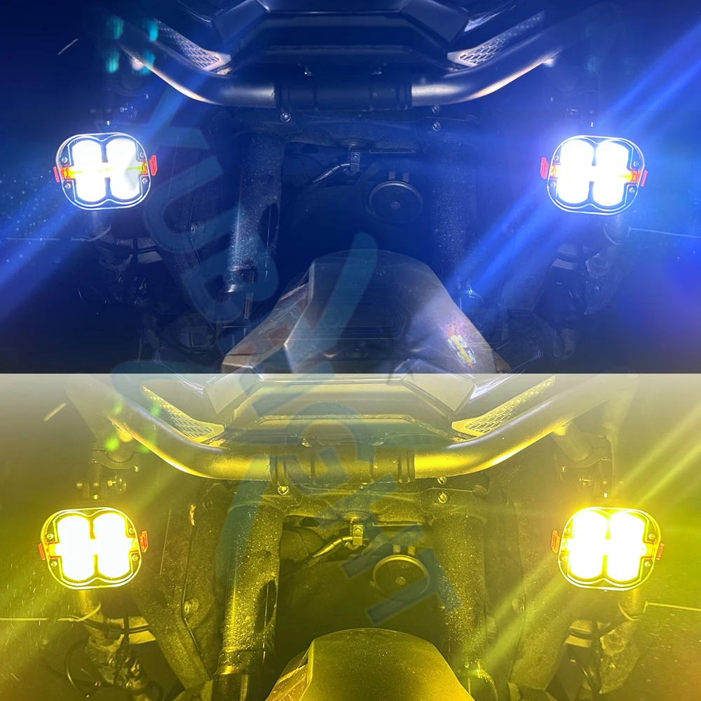 4" LED Work Light Spotlight Fog light Driving Lamp Dual Color DRL For BMW R1200GS R1250GS F800 F850 F900 Motorcycle SUV ATV UTV image 6