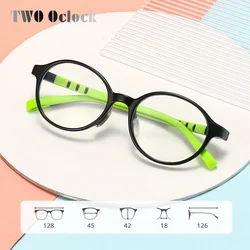 Kids Eyeglasses Frames For Boys Girl Round TR90 Anti Blue Light Eye Glasses Flexible Child Spectacles 0 Diopter Myopia Optic