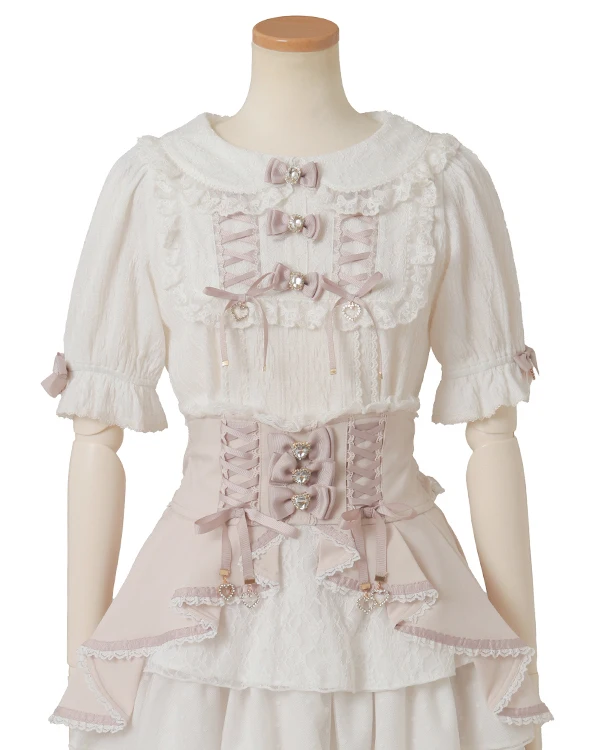 Minha japonesa produzida em massa doce bonito gola de boneca de manga curta topo verão novo doce meninas feminino bonito arco lolita estilo camisa