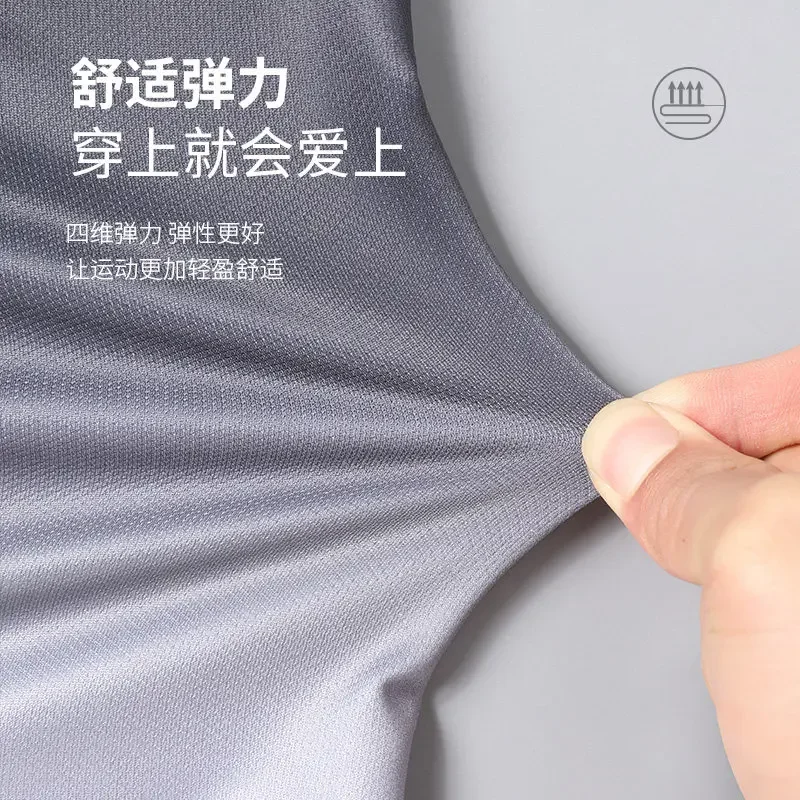 Men's Summer Running Suit Ice Silk Quick-Dry Short Sleeve Gym Shirt New Professional Marathon Training Clothes view 5
