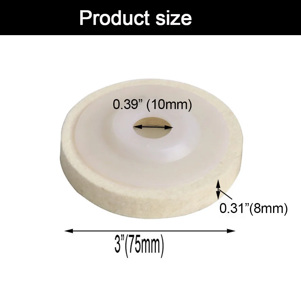 2pcs/5pcs/10pcs 75mm Wool Polishing Wheel Polishing Pads Angle Grinder Wheel Felt Polishing Disc for Metal Marble Glass Ceramic