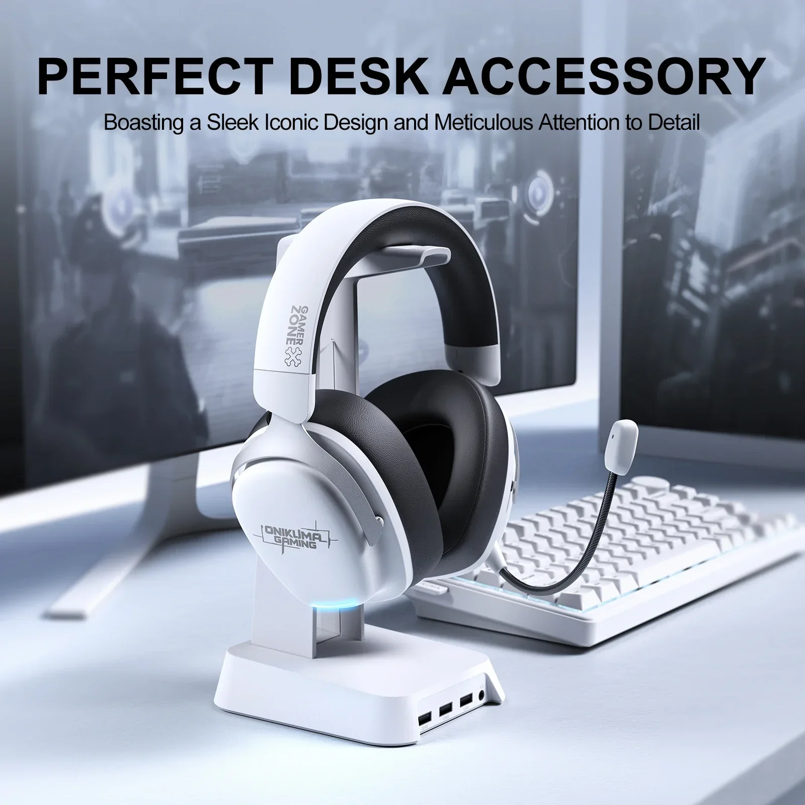 ONIKUMA GT816 Wireless Gaming Headset 2.4G Low Latency 50mm Driver RGB Noise Cancelling Mic For PC PS5 PS4 Switch Laptop Phone
