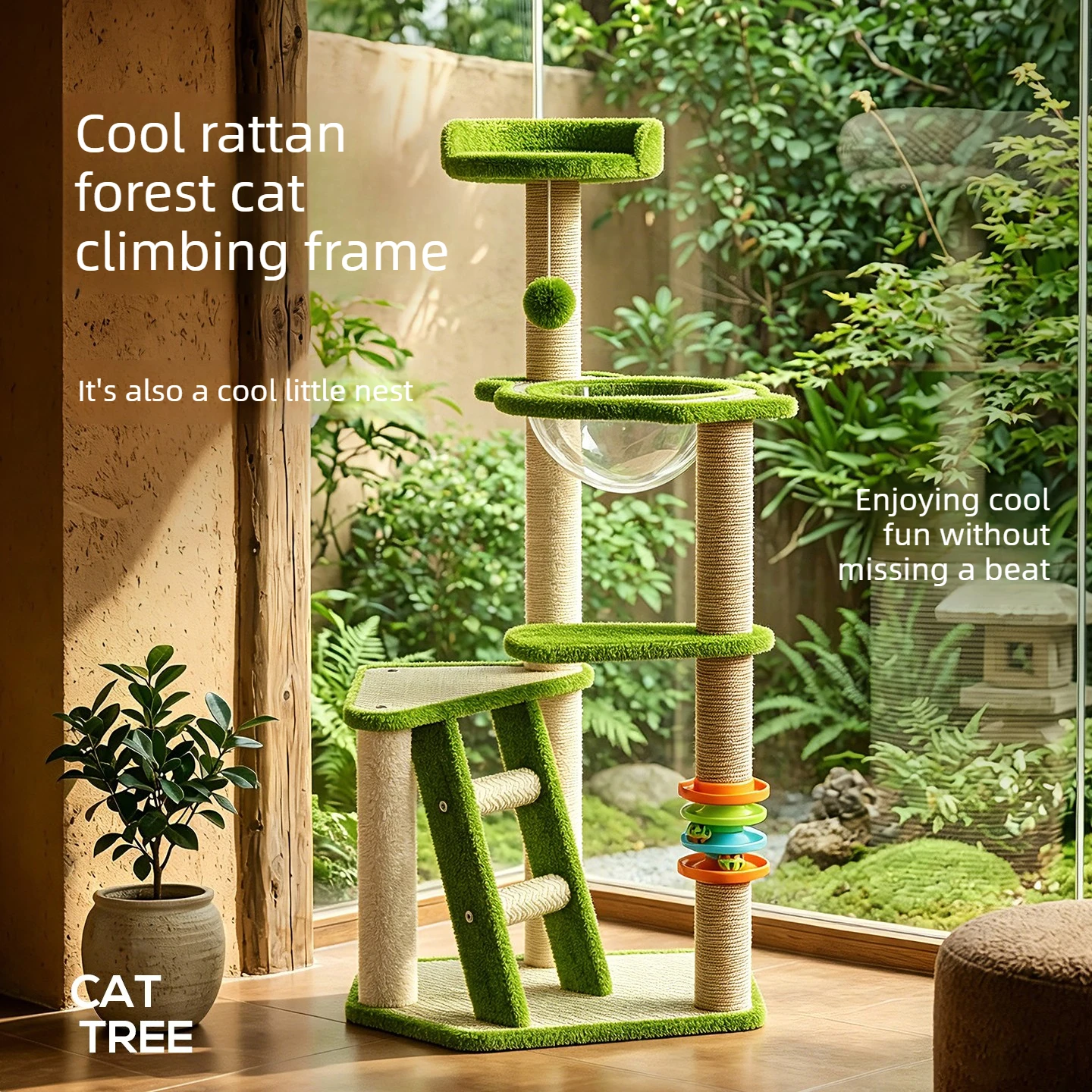 Cat Tree Elevated Moisture-Proof Cat Tower, Safe Double-Layer Cat Bed, All Seasons Pet Bed Durable Pet Supplies Indoor Home Use