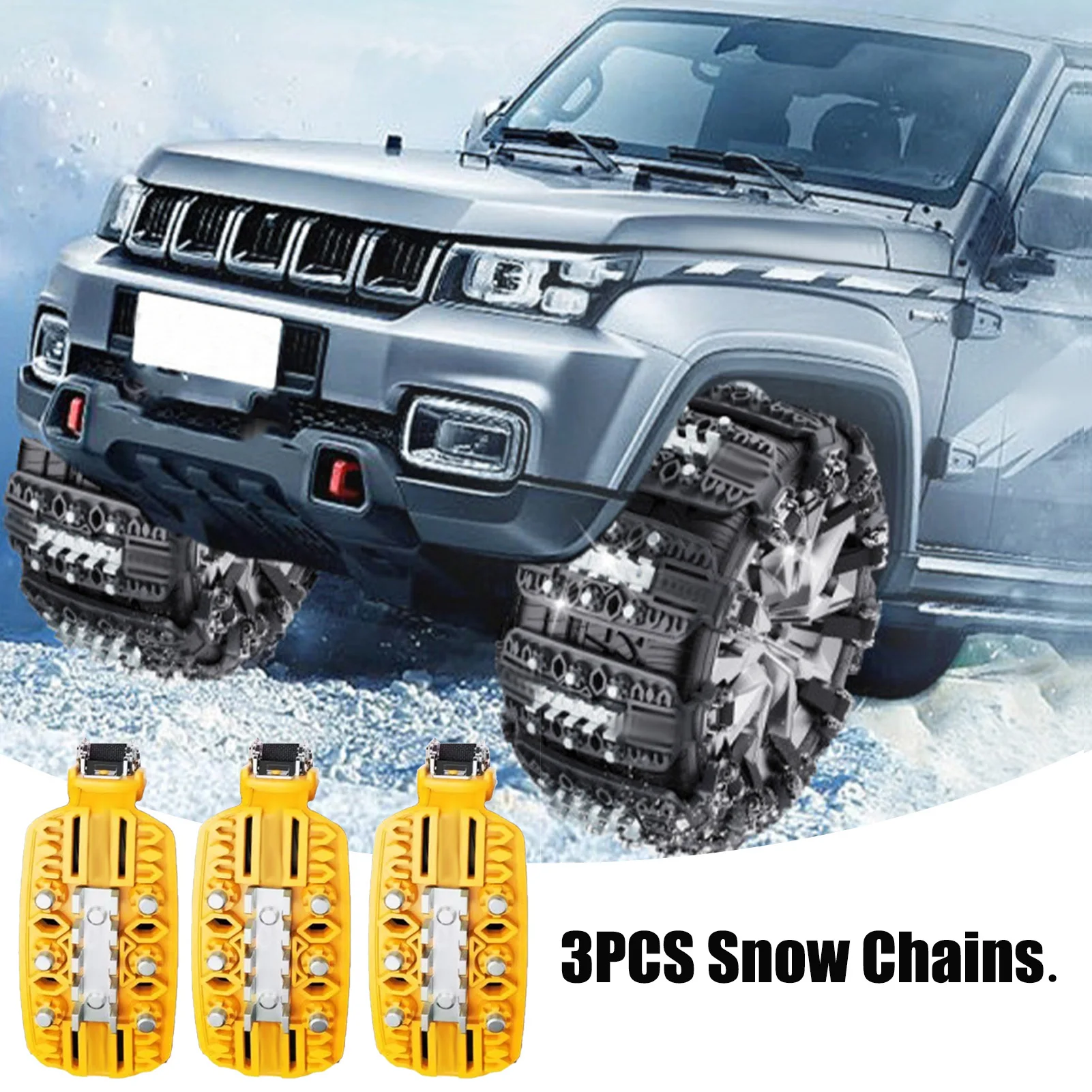 

3PCS Snow Chains Anti-Skid Tire Chains For Cars Winter Snow Tire Chains For Winter Driving On Snow Ice Mud And Mountain Roads