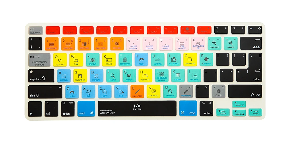 HRH Fashion Ableton Live Shortcut Hotkey Silicone Keyboard Cover Skin Protector For Mabook Air Pro Retina 13