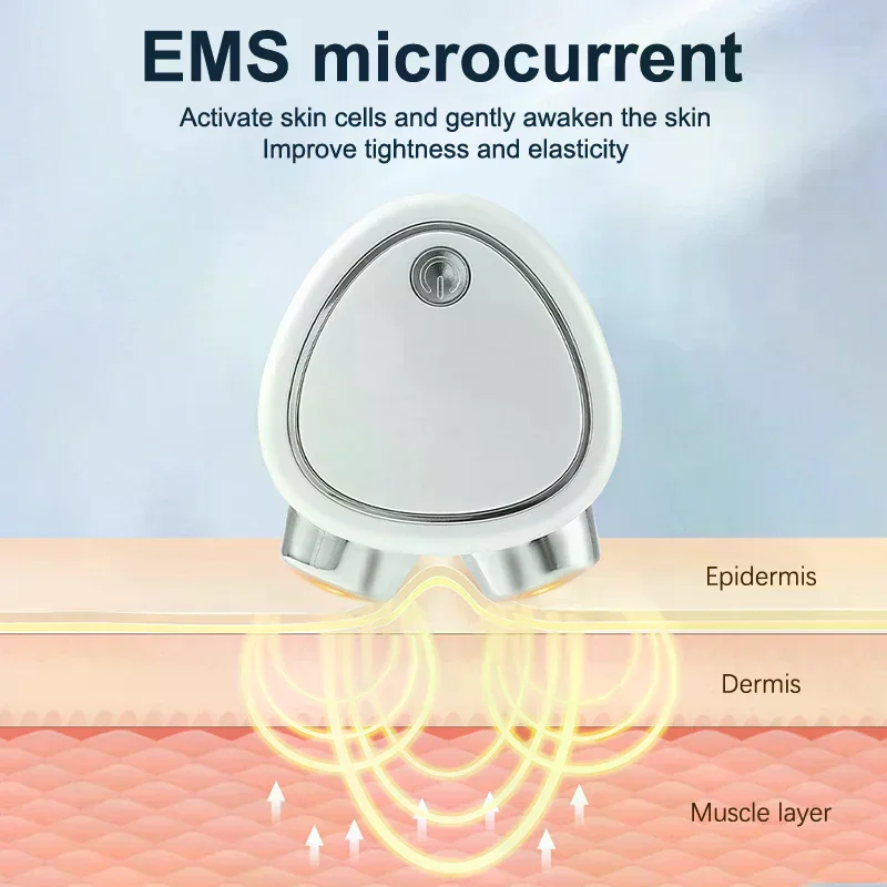 مدلك شد الوجه مكركرنت - جهاز رفع صغير جديد، مدلك كهربائي للوجه مع 3 سرعات تروس
