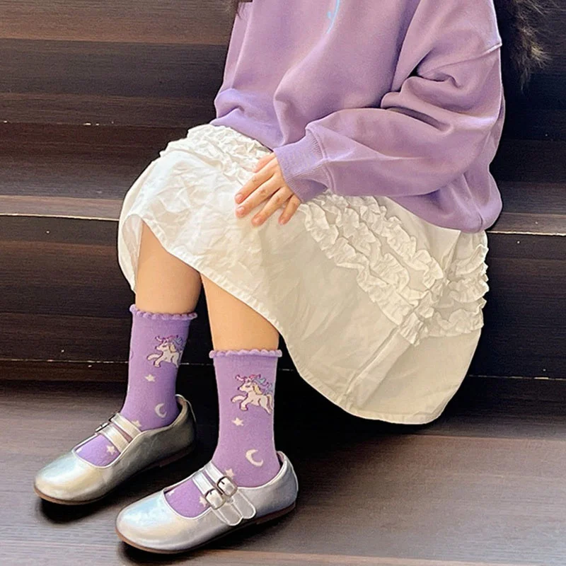 5 أزواج ربيع الخريف الأطفال جوارب قطنية فتاة صبي طفل لطيف الكرتون لينة شتاء دافئ 1-12 سنة للأطفال طالب المراهقين الجوارب #4