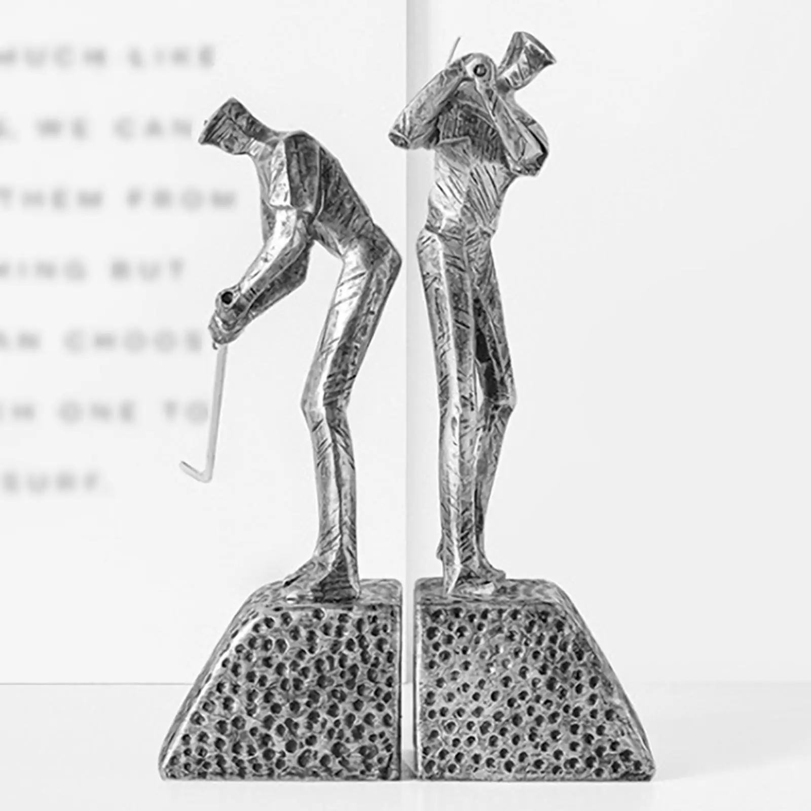 

Golfing Statue Golfers Iron Bookend Set for Children's Day Office Desk