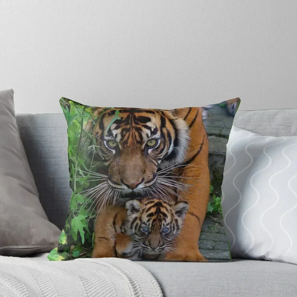 

Tiger Mother and Cub Throw Pillow Cusions Cover autumn pillowcase christmas pillowcases Decorative pillowcase pillow