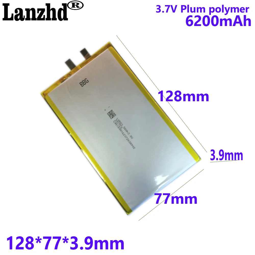 

3977128 Battery 4.35V polymer lithium battery 6200MAH pure cobalt For tablet LED light battery 128*77*3.9mm
