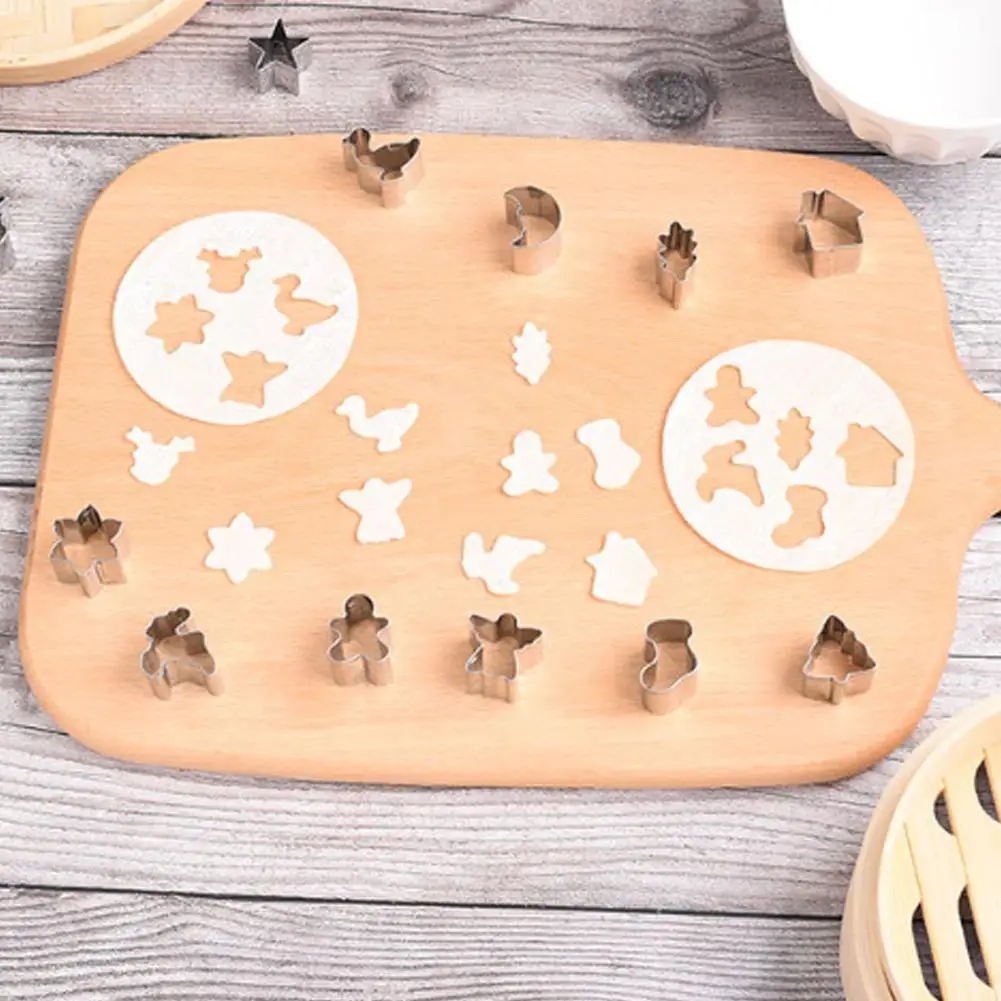 

Christmas Cookie Cutters 20Pcs Stainless Steel Baking Molds Set Vegetable Cutters Holiday Biscuit Making Tools Kit